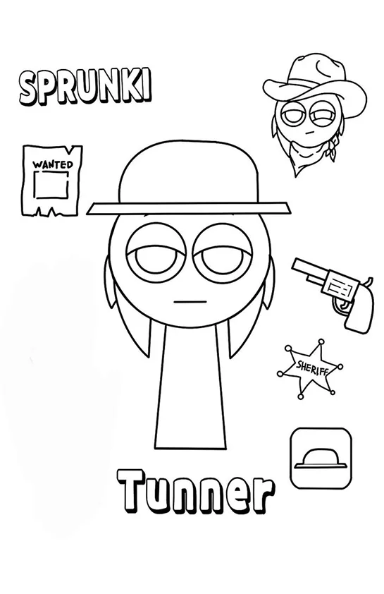 Desenho de Sprunki para colorir e imprimir: número 14