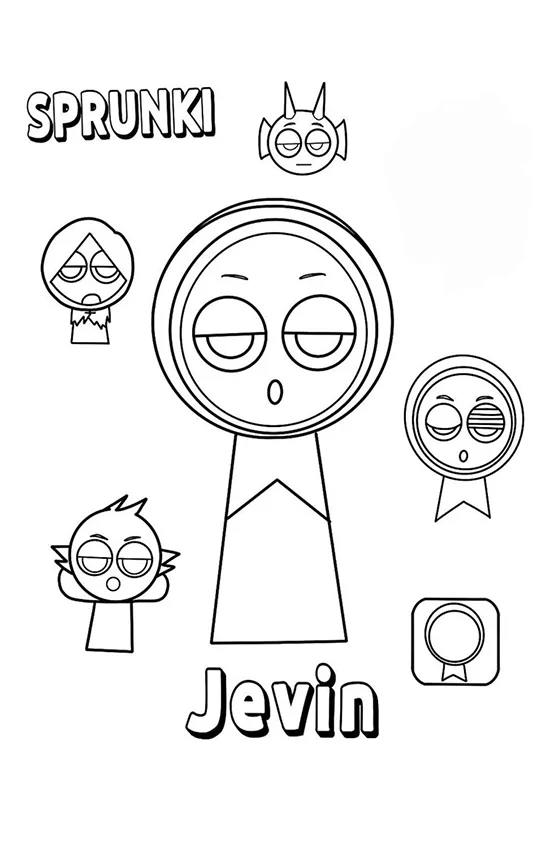 Desenho de Sprunki para colorir e imprimir: número 15