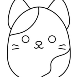 Desenho de Squishmallow para colorir e imprimir: número 4