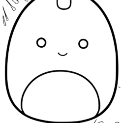 Desenho de Squishmallow para colorir e imprimir: número 5