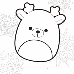 Desenho de Squishmallow para colorir e imprimir: número 9