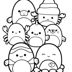 Desenho de Squishmallow para colorir e imprimir: número 10