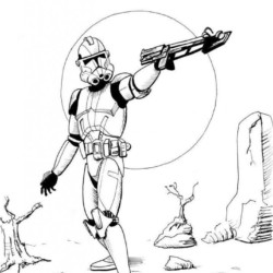 Desenho de Star Wars para colorir e imprimir: número 1