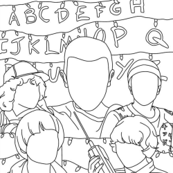 Desenho de Stranger Things para colorir e imprimir: número 3