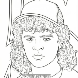 Desenho de Stranger Things para colorir e imprimir: número 6