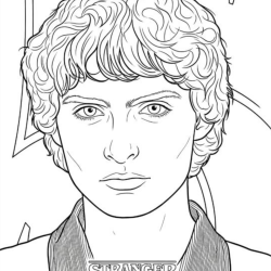 Desenho de Stranger Things para colorir e imprimir: número 7
