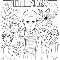 Desenho de Stranger Things para colorir e imprimir: número 17