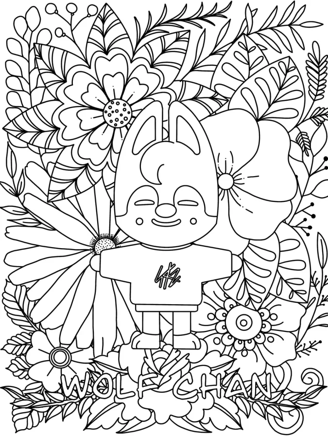 Desenho de Stray Kids para colorir e imprimir: número 5