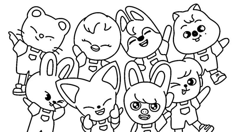 Desenho de Stray Kids para colorir e imprimir: número 7