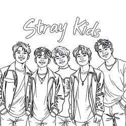 Desenho de Stray Kids para colorir e imprimir: número 9