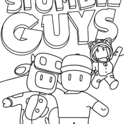 Desenho de Stumble Guys para colorir e imprimir: número 3