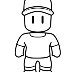 Desenho de Stumble Guys para colorir e imprimir: número 4