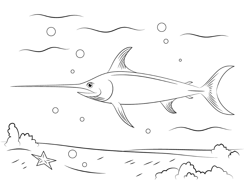 Desenho de Subaquático para colorir e imprimir: número 43