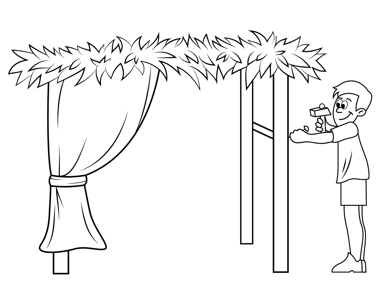 Desenho de Sukkot para colorir e imprimir: número 2