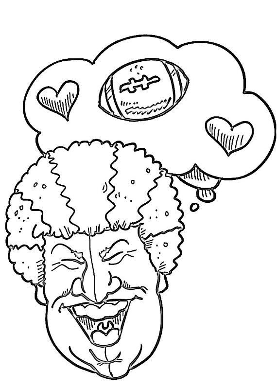 Desenho de Super Bowl Sunday para colorir e imprimir: número 1
