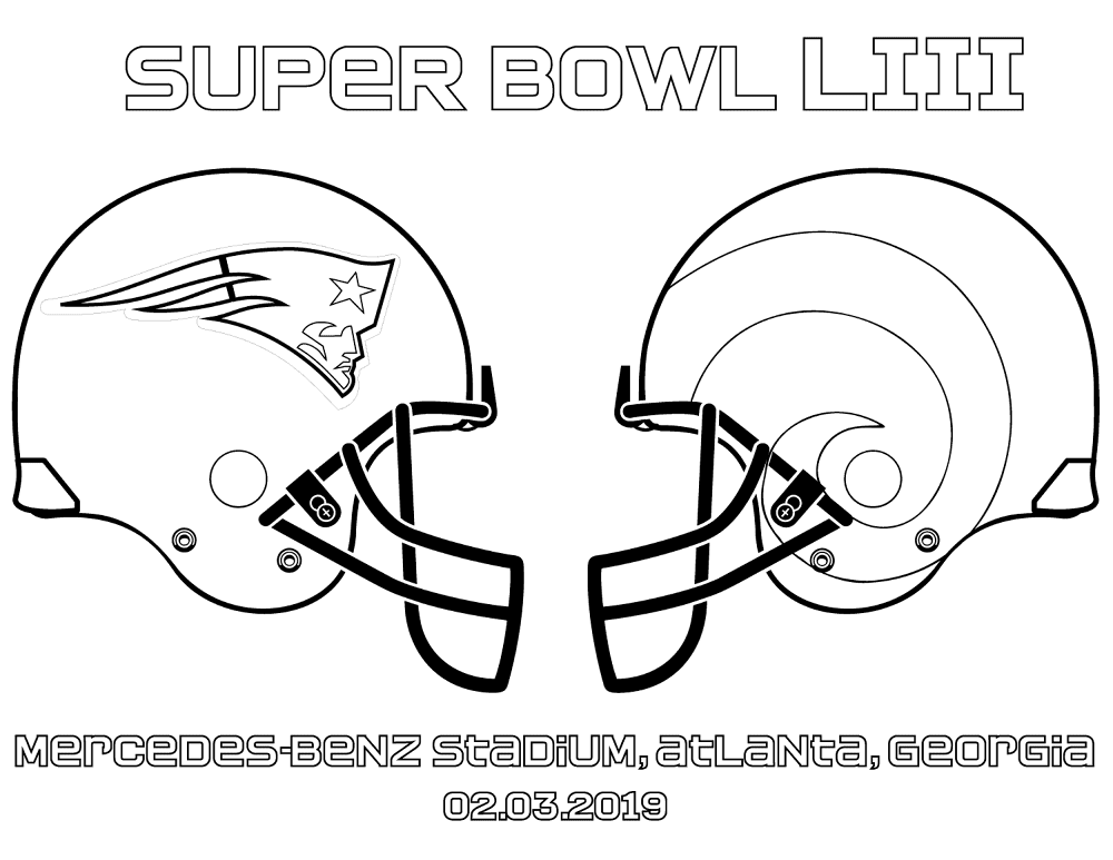 Desenho de Super Bowl Sunday para colorir e imprimir: número 14