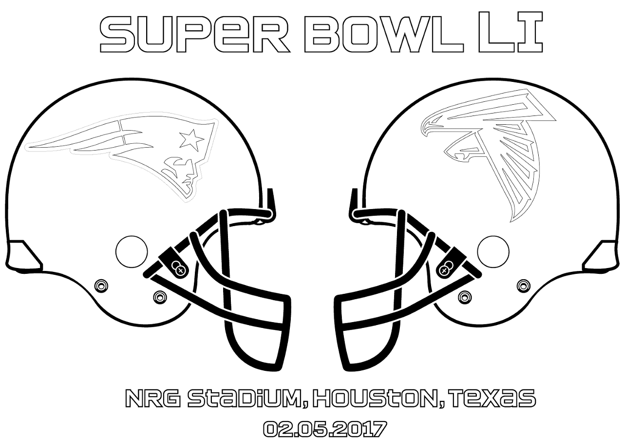 Desenho de Super Bowl Sunday para colorir e imprimir: número 16