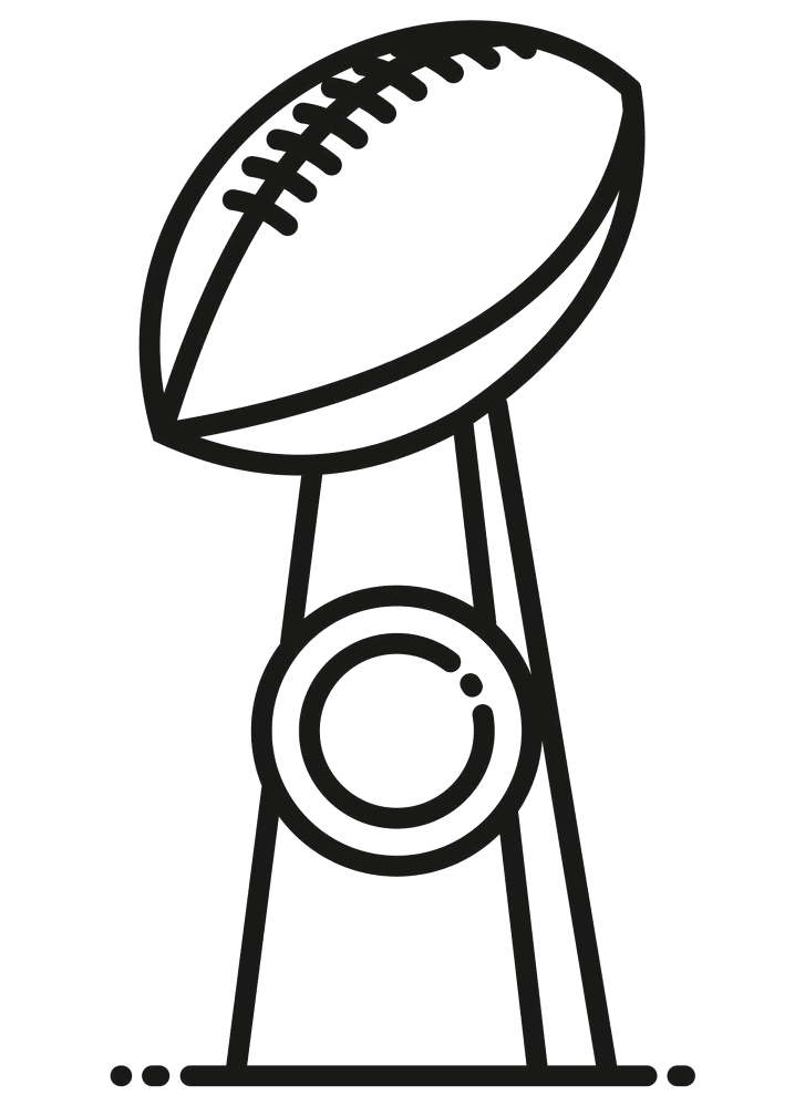 Desenho de Super Bowl Sunday para colorir e imprimir: número 18