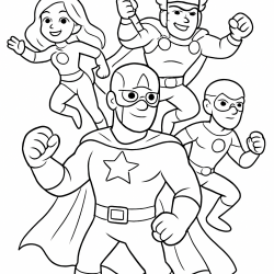 Desenho de Super Herois para colorir e imprimir: número 1