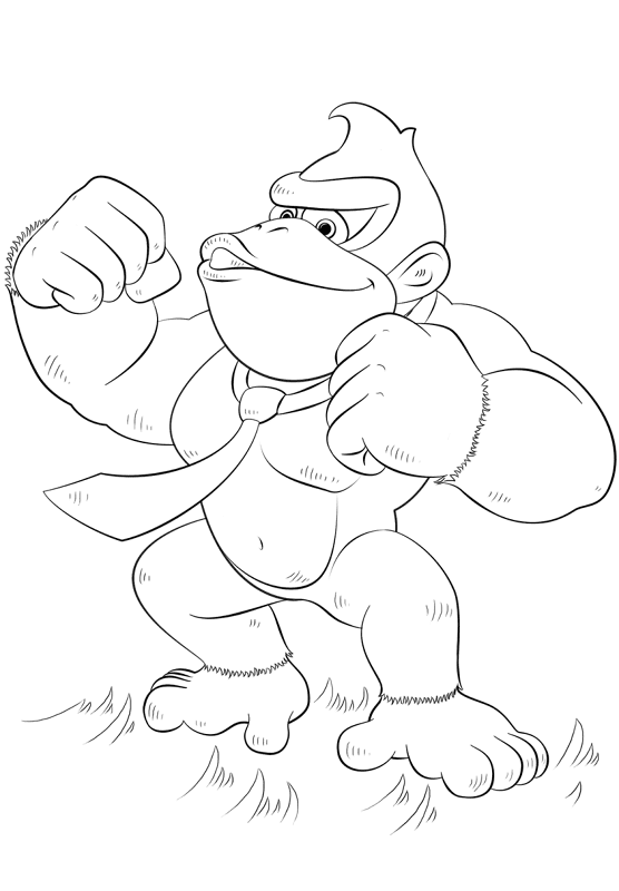 Desenho de Super Mario para colorir e imprimir: número 1