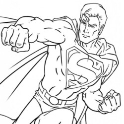 Desenho de Superman para colorir e imprimir: número 1