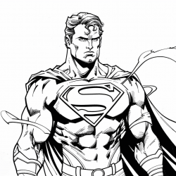 Desenho de Superman para colorir e imprimir: número 10