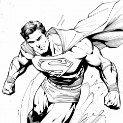 Desenho de Superman para colorir e imprimir: número 11