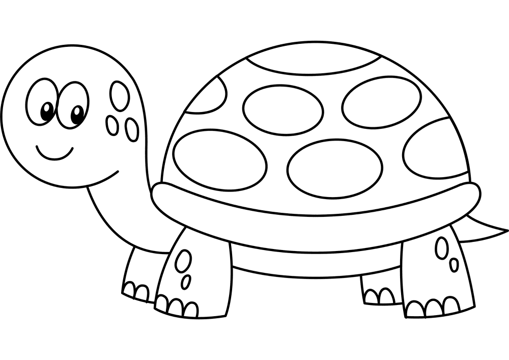 Desenho de Tartaruga para colorir e imprimir: número 9