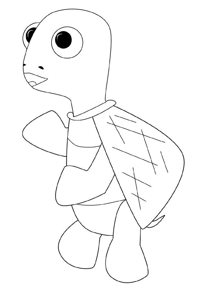 Desenho de Tartaruga para colorir e imprimir: número 14