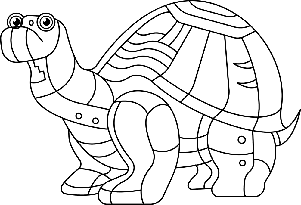 Desenho de Tartaruga para colorir e imprimir: número 17