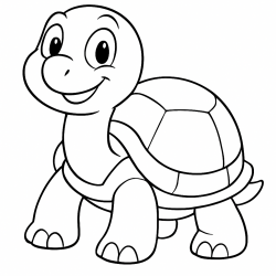 Desenho de Tartaruga para colorir e imprimir: número 46