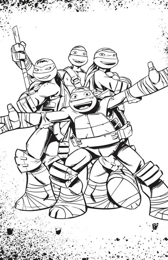 Desenho de Tartarugas Ninja para colorir e imprimir: número 6