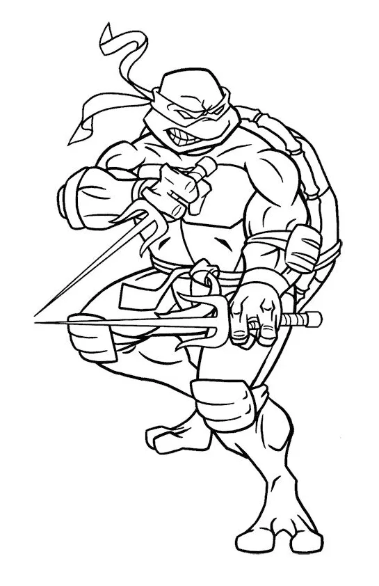 Desenho de Tartarugas Ninja para colorir e imprimir: número 9