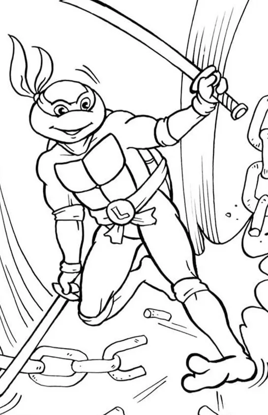Desenho de Tartarugas Ninja para colorir e imprimir: número 11