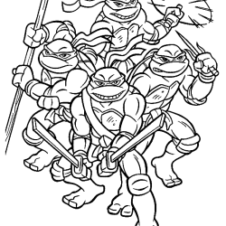 Desenho de Tartarugas Ninja para colorir e imprimir: número 12