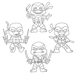 Desenho de Tartarugas Ninja para colorir e imprimir: número 13