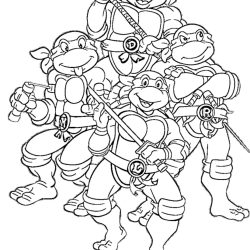 Desenho de Tartarugas Ninja para colorir e imprimir: número 14