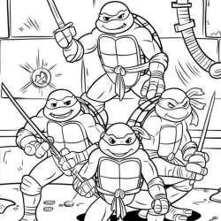 Desenho de Tartarugas Ninja para colorir e imprimir: número 15