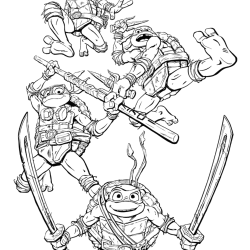 Desenho de Tartarugas Ninja para colorir e imprimir: número 16