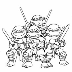 Desenho de Tartarugas Ninja para colorir e imprimir: número 19