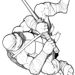 Desenho de Tartarugas Ninja para colorir e imprimir: número 21