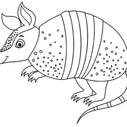 Desenho de Tatu para colorir e imprimir: número 5