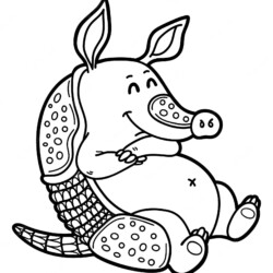 Desenho de Tatu para colorir e imprimir: número 8