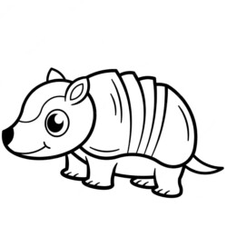 Desenho de Tatu para colorir e imprimir: número 14