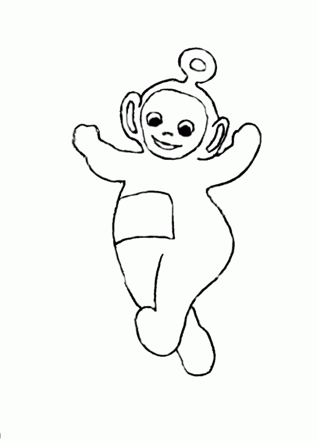 Desenho de Teletubbies para colorir e imprimir: número 2