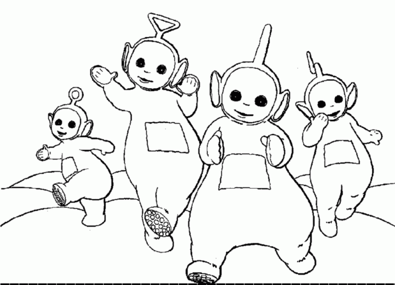 Desenho de Teletubbies para colorir e imprimir: número 3