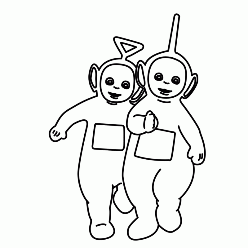 Desenho de Teletubbies para colorir e imprimir: número 4