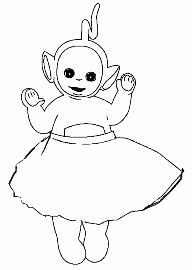 Desenho de Teletubbies para colorir e imprimir: número 7