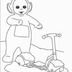 Desenho de Teletubbies para colorir e imprimir: número 9