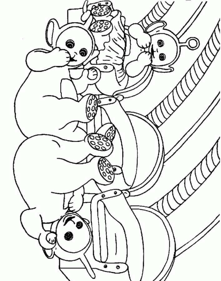Desenho de Teletubbies para colorir e imprimir: número 13